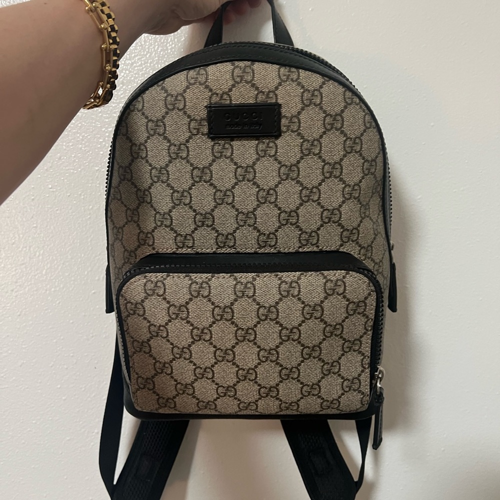 Gucci GG Supreme Backpack (Rare) Monogram Beige/Ebony